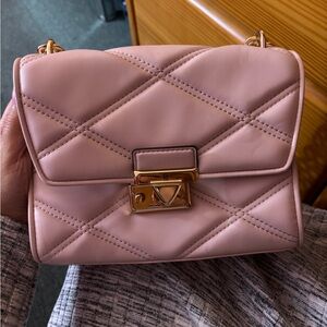 Michael Kors Pink Quilt Design Leather Bag and Card Holder